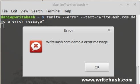 Zenity display text in message dialog