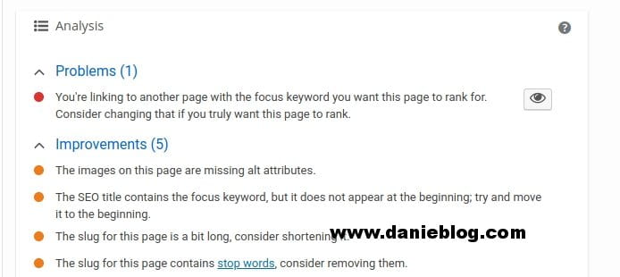 You’re linking to another page with the focus keyword