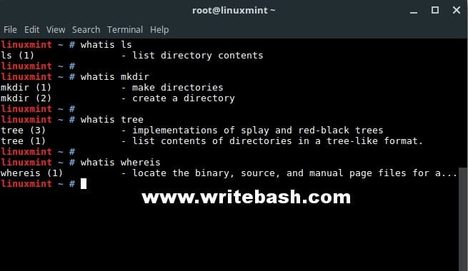 Use whatis to display brief description of commands use the whatis command to display a description of some commands