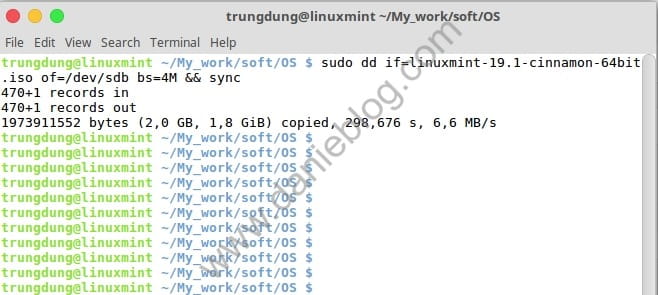 Create USB Boot Linux Mint 19 in Linux Mint 18 use dd command to create usb boot mint 19