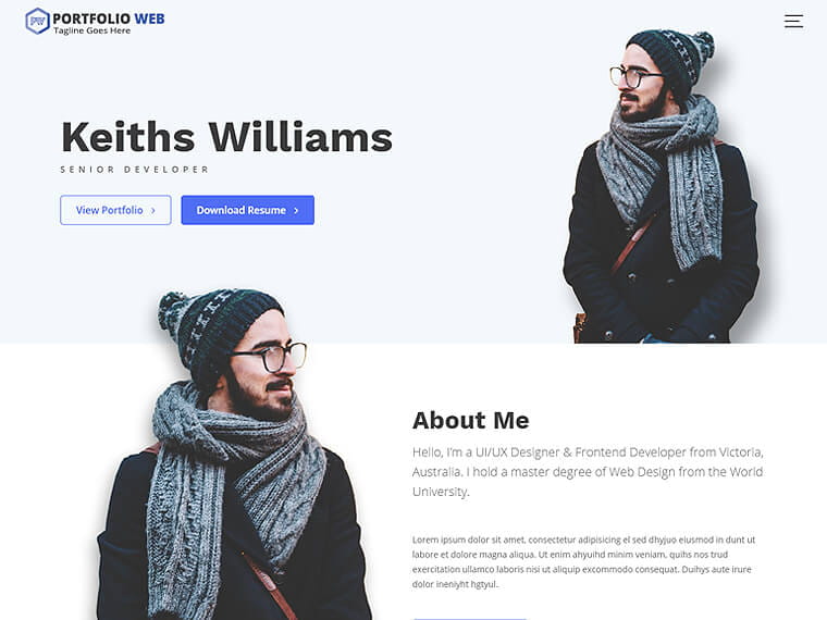 Photo of the Web Portfolio theme. Source: ACME Themes