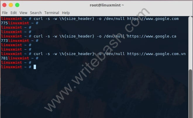 How to determine the size of the HTTP response header determine the HTTP response header of Google sites