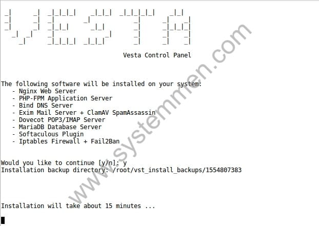 How to install VestaCP in CentOS 7 run the command to install vestacp