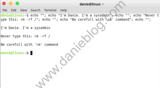 a sysadmin should be careful when type rm command