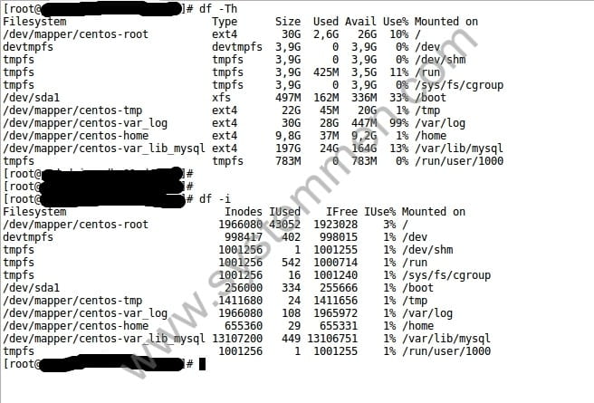 The df command shows the disk is full but it is not the df command shows the disk is full but it is not