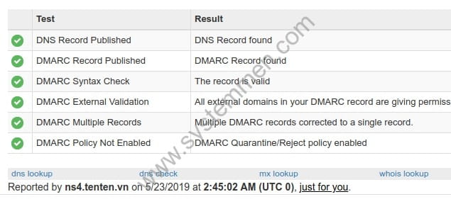 Configure DMARC for Zimbra mail server 8.8.12 use MXToolbox to check DMARC record has been configured correctly