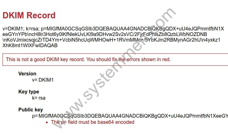 Fix DKIM field must be base64 encoded fix dkim field must be base64 encoded