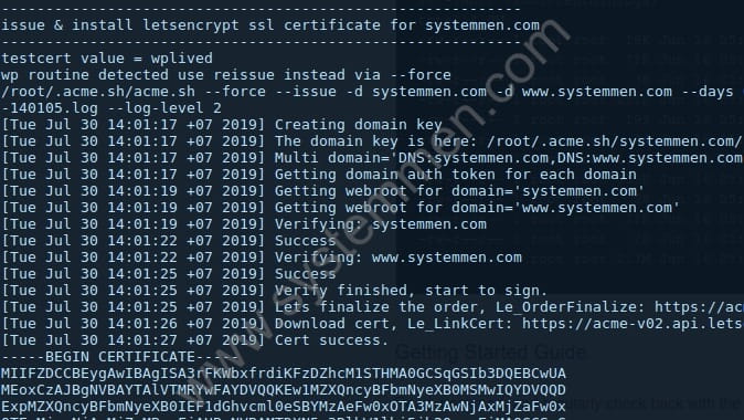 How to use Let's Encrypt SSL in CentminMod use let's encrypt ssl in centminmod