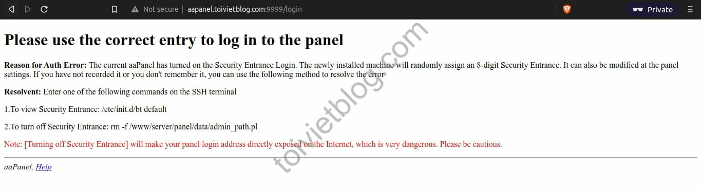 Access aaPanel through domain Access aaPanel through domain