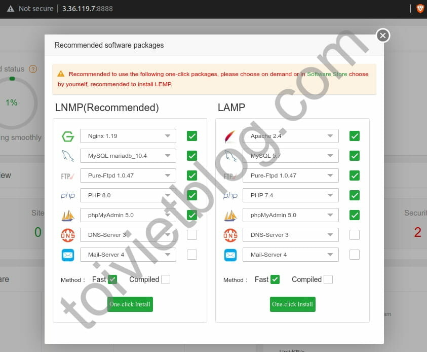 Install hosting panel aaPanel on Ubuntu 20.04